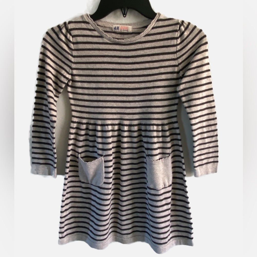 H&M Girls Striped Sweater Dress size 6-8Y